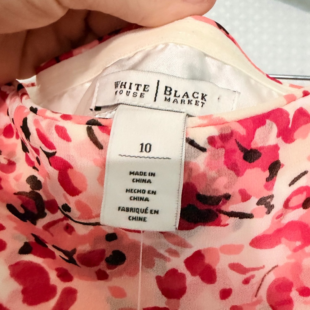 White House Black Market Strapless Watercolor Ruffle Dress NWT Size 10 - Picture 6 of 7